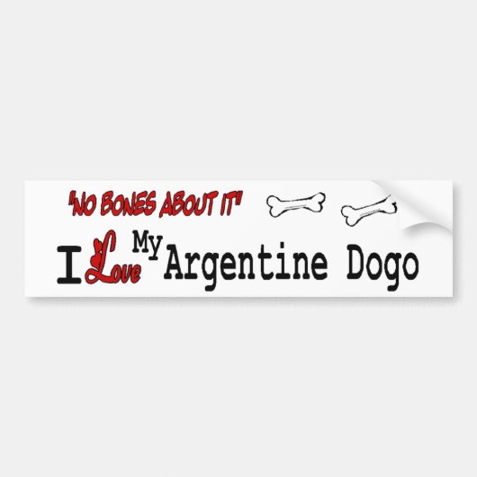 Ik hou van mijn Argentijnse Dogo Bumpersticker (Voorkant)