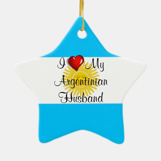 Ik hou van mijn Argentijnse man Keramisch Ornament (Achterkant)
