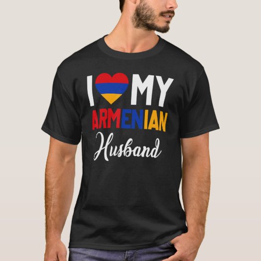 Ik hou van mijn Armeense echtgenoot Armenië Vlag g T-shirt (Voorkant)