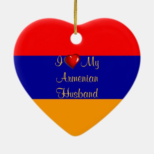 Ik hou van mijn Armeense echtgenoot Keramisch Ornament (Achterkant)