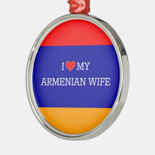 Ik hou van mijn Armeense vrouw Metalen Ornament (Links)