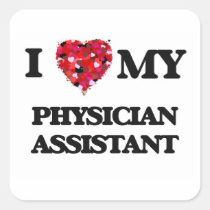 Ik hou van mijn arts assistent vierkante sticker