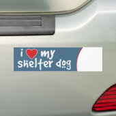 Ik hou van mijn asielhond bumpersticker (Op auto)