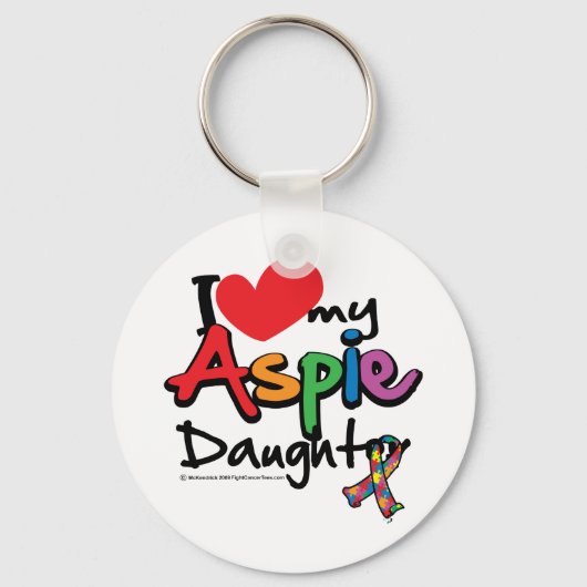 Ik hou van mijn Aspie Daughter Sleutelhanger (Voorkant)
