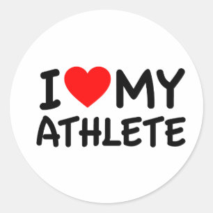 Ik hou van mijn atleet ronde sticker