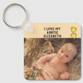 Ik hou van mijn Auntie naam foto's geel dubbelzijd Sleutelhanger (Voorkant)