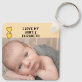 Ik hou van mijn Auntie naam foto's geel dubbelzijd Sleutelhanger (Achterkant)