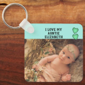 Ik hou van mijn Auntie naam foto's groen dubbelzij Sleutelhanger (Voorkant)