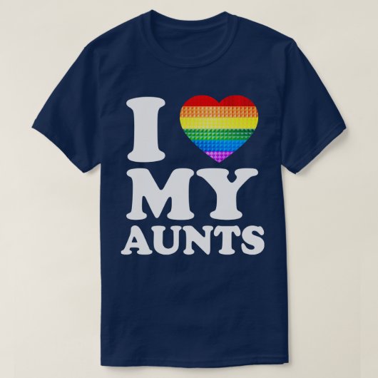 Ik hou van mijn Aunts Rainbow Heart Gay Pride LGBT T-shirt (Design voorkant)
