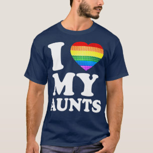 Ik hou van mijn Aunts Rainbow Heart Gay Pride LGBT T-shirt