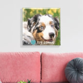 Ik hou van mijn Aussie Australian Shepherd White B Canvas Afdruk (Insitu (Woonkamer))