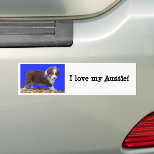 Ik hou van mijn Aussie! Bumpersticker (Op auto)
