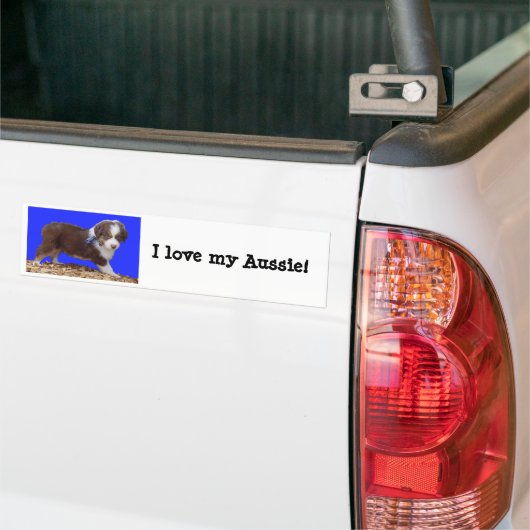 Ik hou van mijn Aussie! Bumpersticker (Op Truck)