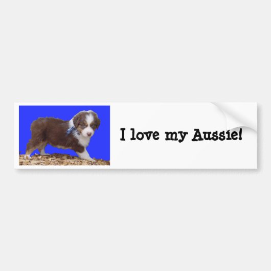 Ik hou van mijn Aussie! Bumpersticker (Voorkant)