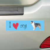 Ik hou van mijn Australiër Shepherd Bumpersticker (Op auto)
