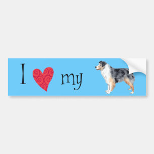 Ik hou van mijn Australiër Shepherd Bumpersticker