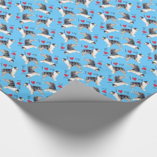 Ik hou van mijn Australiër Shepherd Cadeaupapier (Hoek)