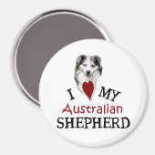 Ik hou van mijn Australiër Shepherd Magneet (Voorkant / Achterkant)