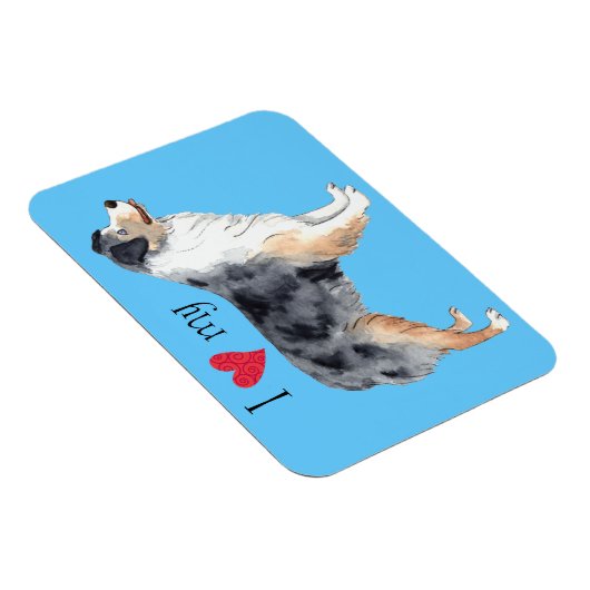 Ik hou van mijn Australiër Shepherd Magneet (Rechterzijde)