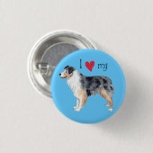 Ik hou van mijn Australiër Shepherd Ronde Button 3,2 Cm (Voorkant /achterkant)