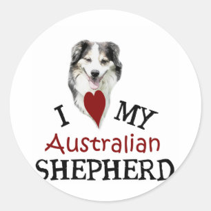 Ik hou van mijn Australiër Shepherd Ronde Sticker