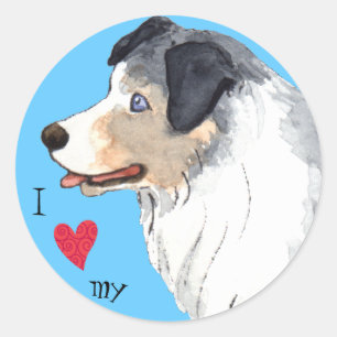 Ik hou van mijn Australiër Shepherd Ronde Sticker
