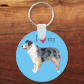 Ik hou van mijn Australiër Shepherd Sleutelhanger (Voorkant)