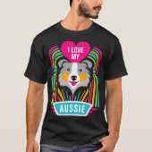 Ik hou van mijn Australische herder Aussie Dog Cus T-shirt (Voorkant)