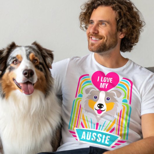 Ik hou van mijn Australische herder Aussie Dog Cus T-shirt