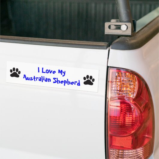 Ik hou van mijn Australische herder Bumpersticker (Op Truck)