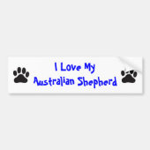 Ik hou van mijn Australische herder Bumpersticker (Voorkant)