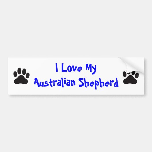 Ik hou van mijn Australische herder Bumpersticker (Voorkant)