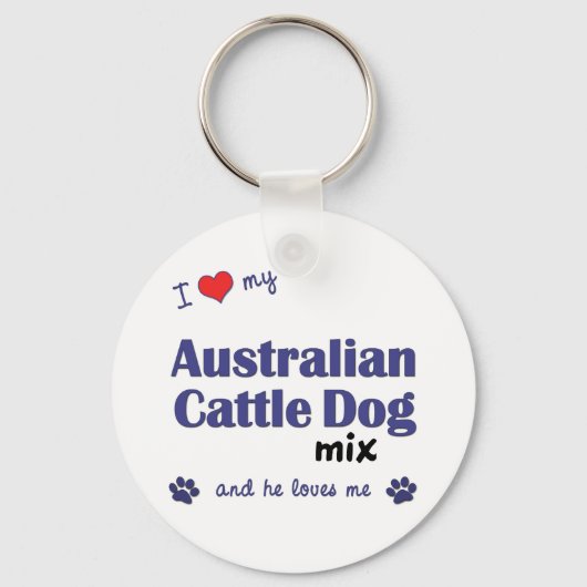 Ik hou van mijn Australische hond van de hond van  Sleutelhanger (Voorkant)