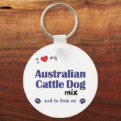 Ik hou van mijn Australische hond van de hond van  Sleutelhanger (Voorkant)