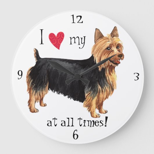 Ik hou van mijn Australische Terrier Grote Klok (Voorkant)