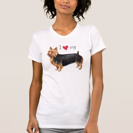 Ik hou van mijn Australische Terrier T-shirt (Voorkant)