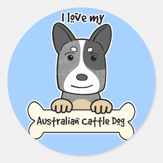 Ik hou van mijn Australische veestapel Ronde Sticker (Voorkant)