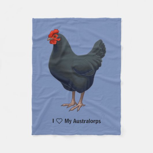 Ik hou van mijn Australorp Chicken Fleece Deken (Voorkant)