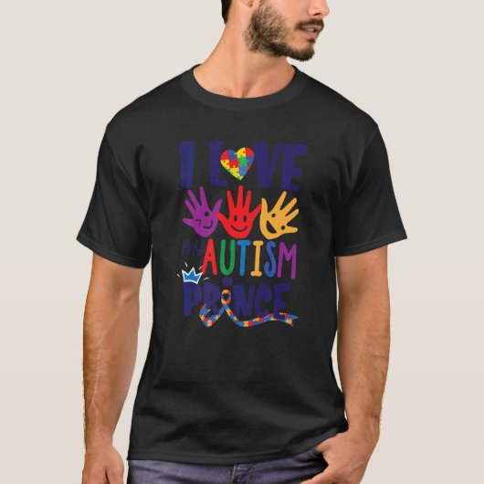 Ik hou van mijn autisme prins Autisme mama T-shirt (Voorkant)