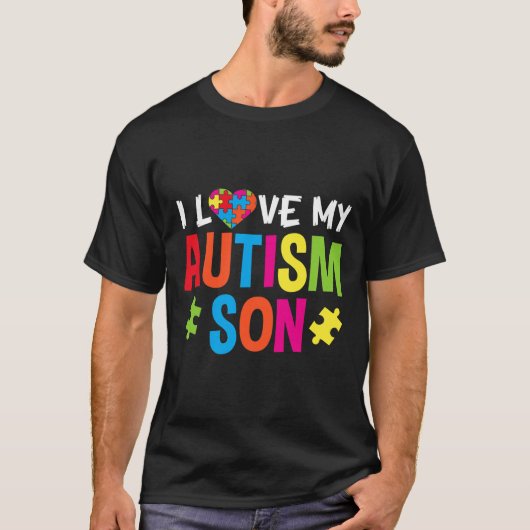 Ik hou van mijn autisme zoon t-shirt (Voorkant)
