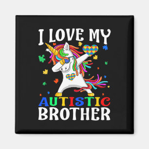 Ik hou van mijn Autistic Brother Autism Awareness  Magneet
