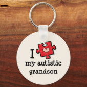 Ik hou van mijn Autistic Grandson Sleutelhanger (Voorkant)