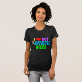 Ik hou van mijn Autistic Niece Women's Dark T-shirt (Voorkant volledig)