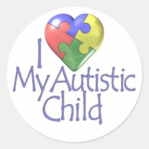 Ik hou van mijn Autistisch Kind Ronde Sticker