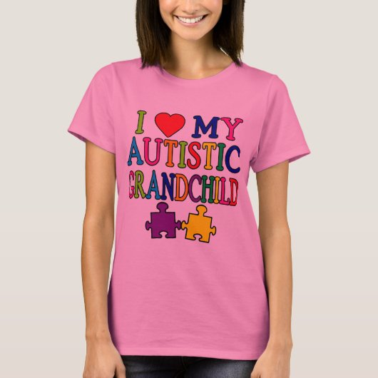 Ik hou van mijn autistisch kleinkind t-shirt (Voorkant)
