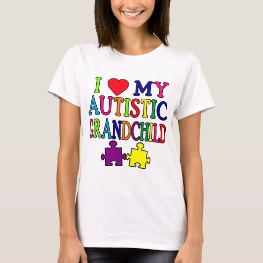 Ik hou van mijn autistisch kleinkind t-shirt (Voorkant)