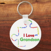 Ik hou van mijn autistisch kleinzoon Puzzle Piece Sleutelhanger (Voorkant)