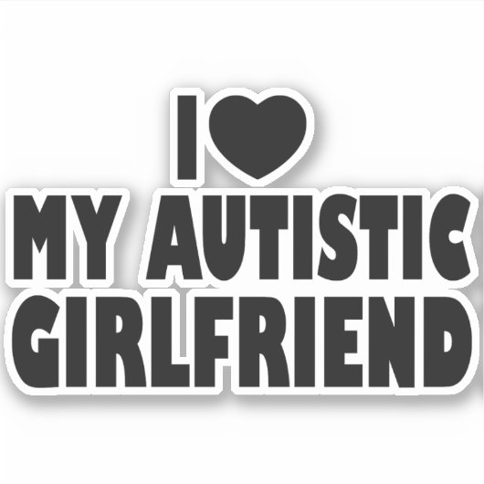 Ik hou van mijn autistisch Vriendin - Autisme Acce Sticker (Voorkant)