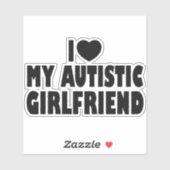 Ik hou van mijn autistisch Vriendin - Autisme Acce Sticker (Vel)