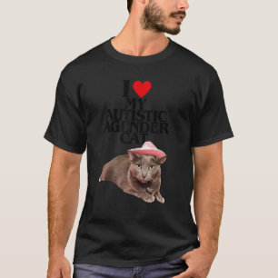 Ik hou van mijn autistische agender kat t-shirt